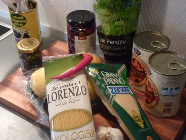 indkøb pasta med kødboller